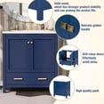 thumbnail image 6 of 30" Bathroom Vanity with Sink Set, Solid Wood Bathroom Cabinet with One Drawer and Storage Doors, Multi-function Single Bathroom Vanity with Undermount Sink, Blue, 6 of 18