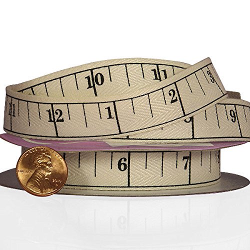 Paper Mart Tape Measure Printed Ribbon, Fabric Ribbon for Arts and Crafts, 5/8 Inch x 10 Yd