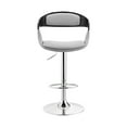 thumbnail image 6 of Benson Adjustable Gray Faux Leather and Black Wood Bar Stool with Chrome Base, 6 of 12