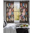 thumbnail image 3 of Boho Pink Flower Sheer Curtains 39 Inch Length 2 Panels Set for Living Room/Bedroom, Spring Watercolor Country Floral Plant Kitchen Curtains Grommet Semi-Sheer Curtains Window Treatments 27.5"x39"x2, 3 of 7