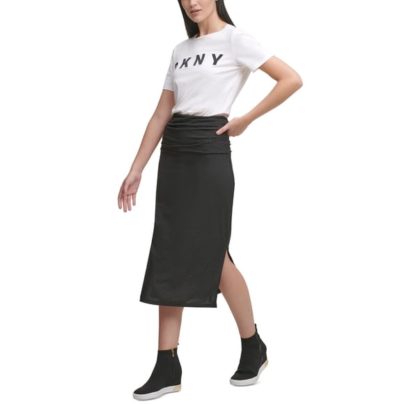 DKNY Jupe Crayon à Tête d'Ongle (Noir), Noir, Très Grand