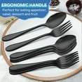 Walchoice 24Piece Black Fork and Spoon Set, Stainless Steel Cutlery