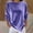 Purple, variant on Women Long Sleeve Tops Solid Round Neck Velvet Asymmetric Hem Straight Cut Fall Shirts