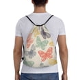 thumbnail image 2 of Kdxio Butterfly Print Drawstring Backpack Bag,Waterproof Draw String Back Sack, Gym Drawstring Bags Swim Bag For Unisex, 2 of 9