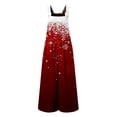 thumbnail image 5 of Christmas Women's Overalls Jumpsuits Casual Loose Straps Wide Leg Long Pant with Pockets, 5 of 5