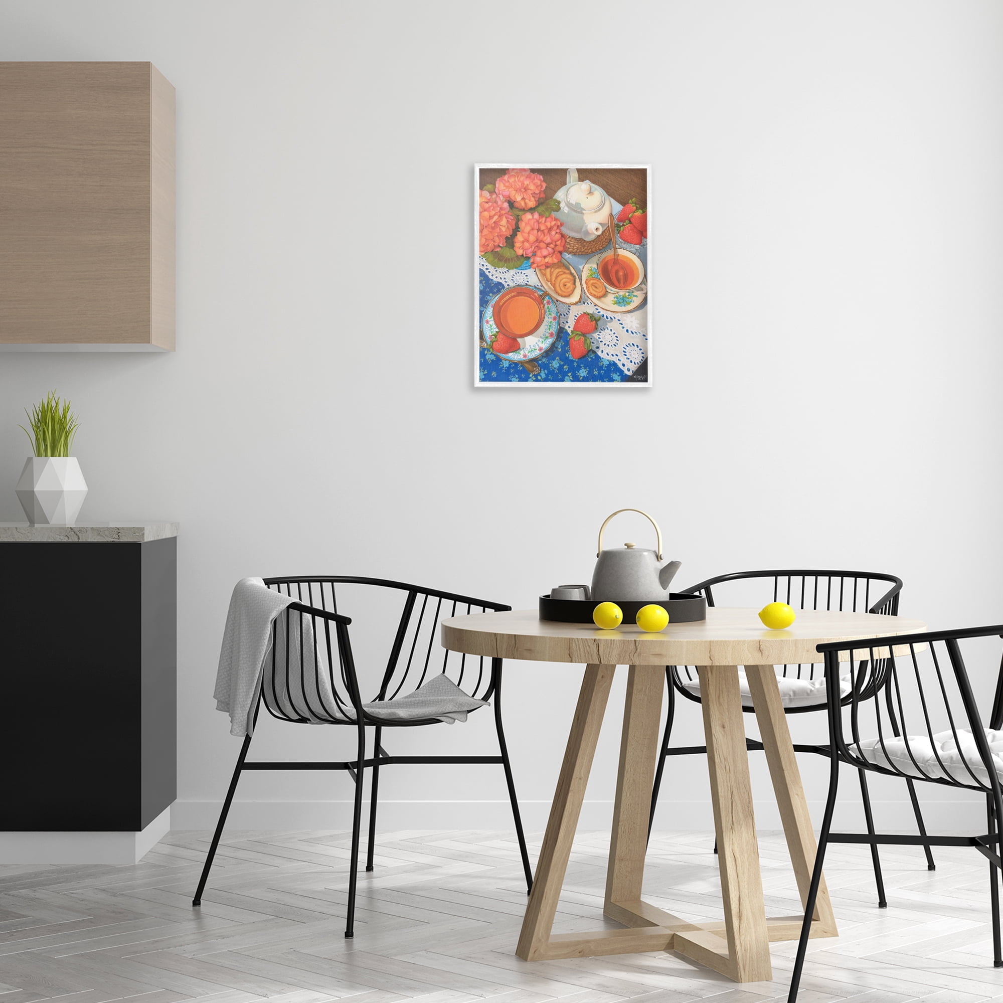 Stupell Industries Country Tea Time Food & Beverage Painting White Framed Art Print Wall Art, 16 x 20
