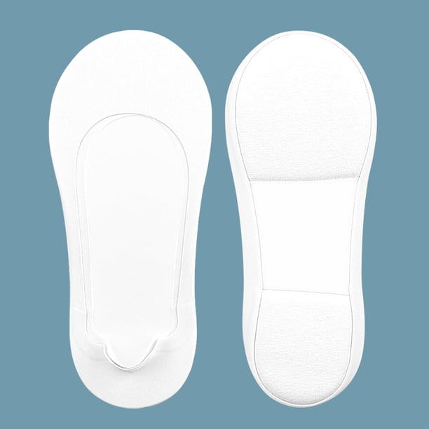 Xiao Hua 10 pares de calcetines invisibles para mujer - Tobilleros bajos antideslizantes - Calcetines invisibles para uso casual y formal - Suaves y elásticos, color blanco