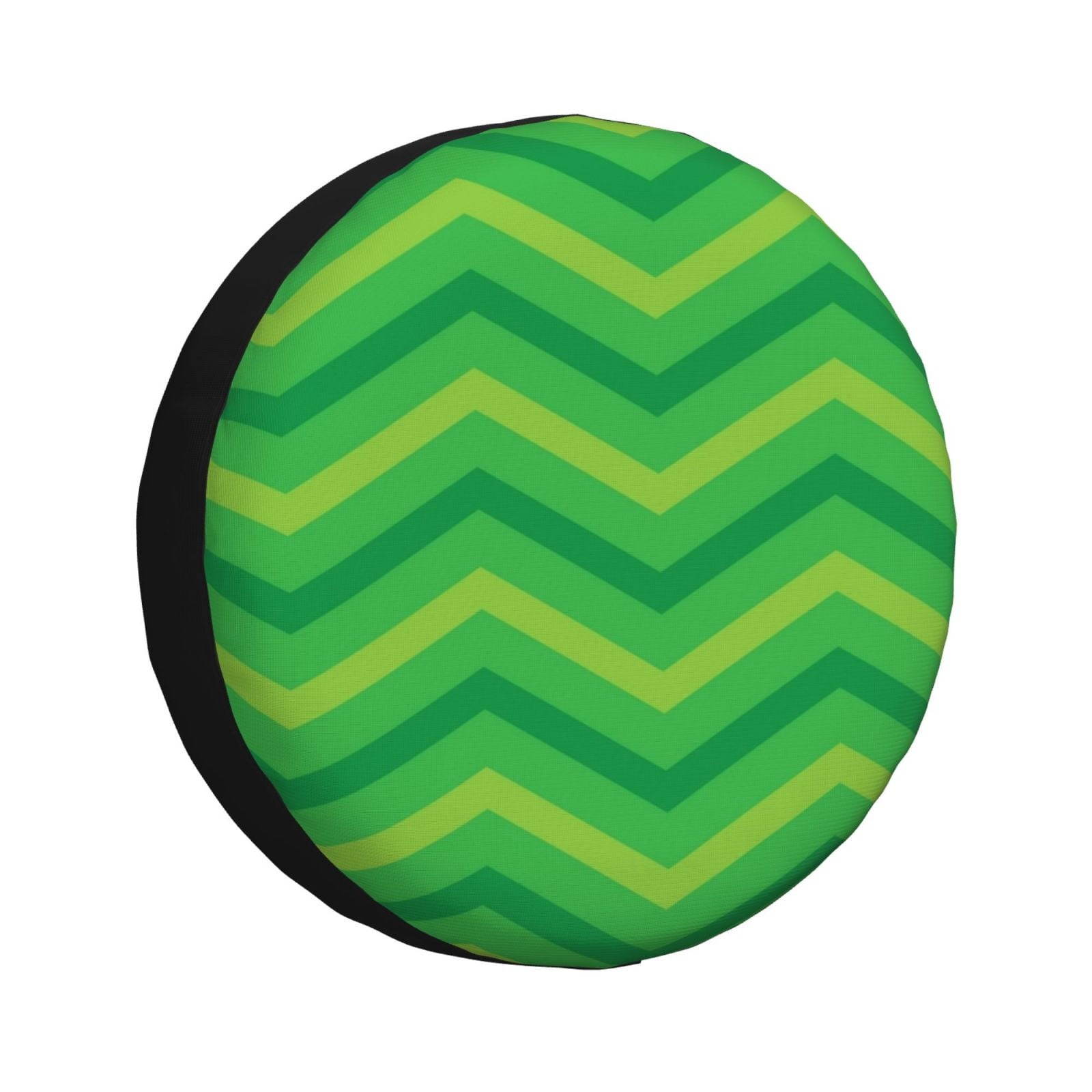 Waterproof Spare Wheel Cover, Green Wavy Lines Adjustable Wheel Cover