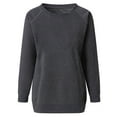 thumbnail image 3 of tklpehg Long Sleeve Workout Shirts for Women Raglan Long Sleeve Blouses Basic Tops for Womens Fall Tops Comfy Classic Solid Colors Casual Loose Fit Pullover Tops Round Neck Gray M, 3 of 3