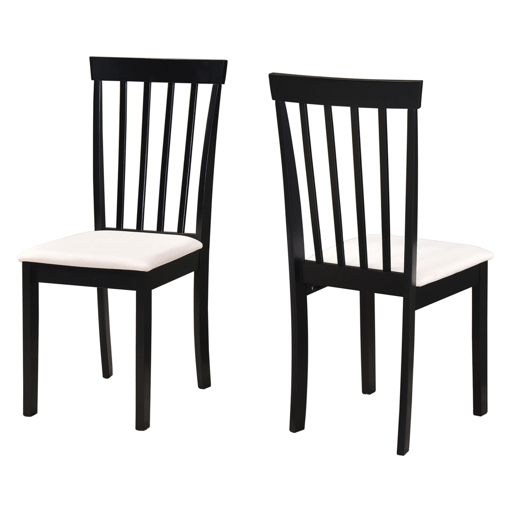 Kings Brand Furniture - Set of 4 Wood Dining Chairs - Upholstered Modern Dining Room Kitchen Armless Side Chair, Black