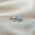 thumbnail image 3 of Jewelerix Princess Cut Solitaire Engagement Ring with Pavé Band in 14K White Gold Plated Classic Women's Wedding Ring, 3 of 6