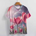 thumbnail image 4 of Tulip T-Shirts Casual T-Shirt Short Sleeve Women Trendy Tshirt Beach Custom Tops, 4 of 5