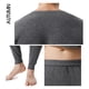 thumbnail image 3 of Qarigey Calzoncillos largos Ropa interior térmica Color sólido Cuello Ropa de abrigo Camisetas de manga larga Pantalones transpirables conjuntos de ropa Gris claro XXL, 3 of 6