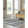 thumbnail image 4 of Unique Loom Serenity Shag Collection Area Rug - Soufriere (5' 3" x 8' Rectangle Gray/Ivory), 4 of 12