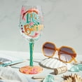 thumbnail image 4 of Lolita Life At The Beach Hand Painted Multicolor Wine Glass, 15 fl oz, 4 of 17