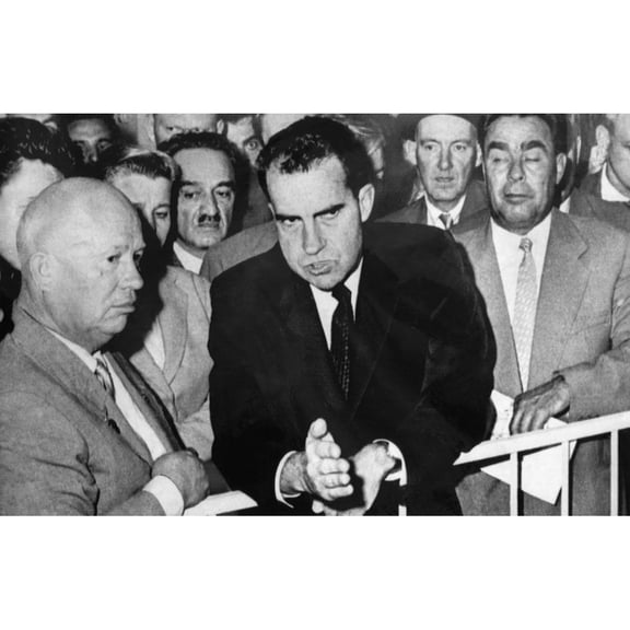 1959 Cold War. From Left Soviet Premier Nikita Khrushchev History (36 x 24)