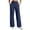 Navy plus size wide leg pants a1, variant on Cagogo Women Plus Size Wide Leg High Waisted Pants with Pockets Casual Solid Basic Lounge Long Trousers Vacation, Pink L