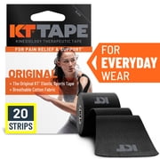 (2 pack) KT Tape Original Cotton Kinesiology Tape, Black, 20 Precut Strips