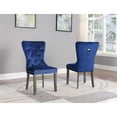 thumbnail image 4 of Modern Rustic Side Chairs in Gray Velvet and Tufted Seats (Set of 2), 4 of 5