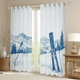 thumbnail image 2 of jejeloiu Outdoor Skiing Game Blackout Curtains Set of 2 (52x84 Each),Snowboard Ski Sports Window Curtains,Blue White Curtains and Drapes For Kids,Super Cozy Room Decor, 2 of 6