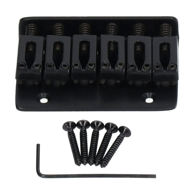 6 String Guitar Fixed Saddle Bridge Hardtail Top Loader Iron Electric Guitar Saddle Bridge Replacement Black