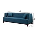 thumbnail image 4 of Benjara BM217830 Fabric Upholstered Wooden Sofa with Button Tufted Backrest, Blue & Brown, 4 of 5