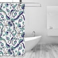 thumbnail image 2 of Shower Curtain, Paisley Pattern No.9074 Waterproof Fabric Plastic Shower Curtain, Drying Fast Bathroom Curtain with 9 Buttonholes, Ruffle Shower Curtain 60x72in, 2 of 8