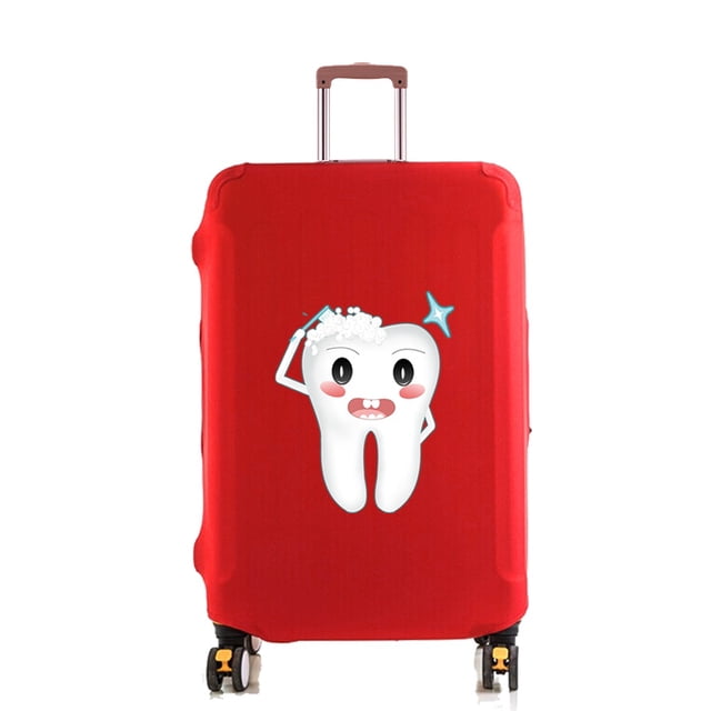 Luggage Suitcase Cover Protector Elastic Dustroof Case18~28 Inch Travel Protective Cover Travel Accessories Teeth Pattern Print 8Teeth006 S