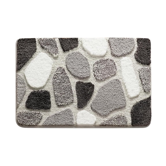 BadyminCSL 40x60cm Thick Plushs Chenilles Bathroom Mat Absorbent Non-slips Floor Rug for Bathroom Kitchen Laundry Room Decor Gray