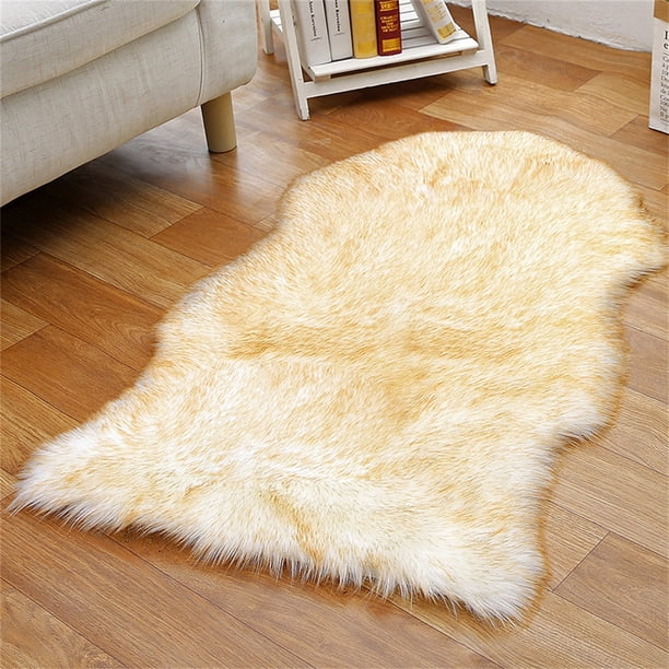 Alfombra de felpa de lana de imitación para sala de estar, dormitorio, sofá, asiento de oficina, ventana de Bahía, 60x90cm Wmkox8yii HFSH910