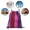 thumbnail image 6 of Leisure Draw String Mouth Backpack 16 X 14 Woven Band Durable Not Easy To Fall Off In Travel Portable Draw String Design Mediumvioletred Stripe_4, 6 of 8