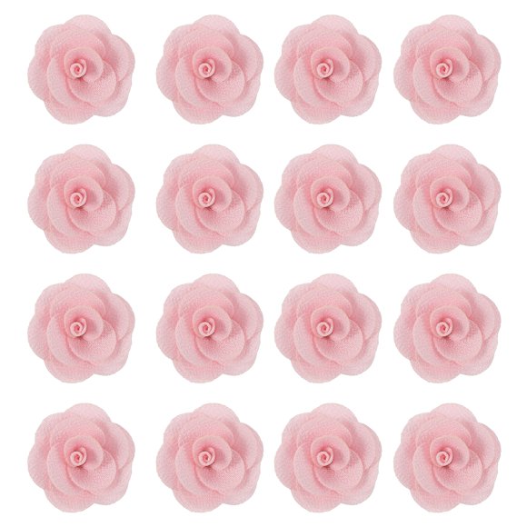 Uxcell 16 Pcs Rosas de Tela, Pin de Solapa de 2 Pulgadas para Hombres, Flores Artificiales de Satén para Accesorios de Manualidades DIY, Costura, Envoltura de Regalos, Decoración de Bodas, Rosa