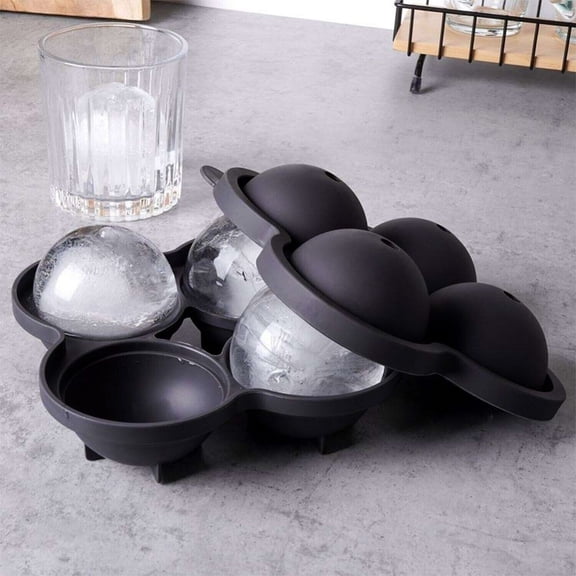 2×4 Piece Silicone Mould of Large Ice Spheres for Cocktails and Party Drinks