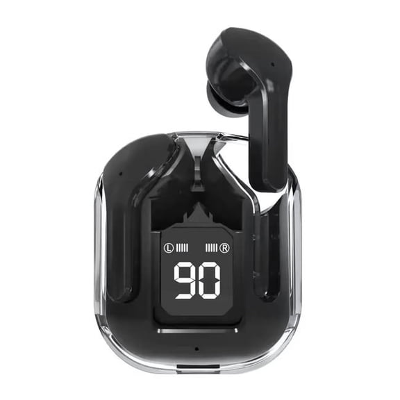 Kenro KNR-E-1045-BLK T2 Crystal TWS Earbuds Portable Wireless Bluetooth Headphones Dual Stereo Sport Gaming NFC Waterproof Long Standby - Black
