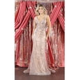 thumbnail image 3 of Women's Royal Queen RQ7939 Sleeveless Special Occasion Dress V-Neck evening elegant gown Black 4, 3 of 8