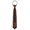 thumbnail image 4 of Jacob Alexander Boys' 14 inch Polka Dot Print Pre-Tied Zipper Neck Tie - Cocoa Brown, 4 of 6