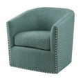thumbnail image 2 of Gracie Mills Leyla Upholstered Barrel Swivel Chair with Black Metal Base - GRACE-8250, 2 of 5