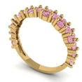 thumbnail image 2 of 0.98 ctw Wedding Band for Women - 14K Yellow Gold Simulated Pink Diamond Stackable Eternity Ring, 2 of 6