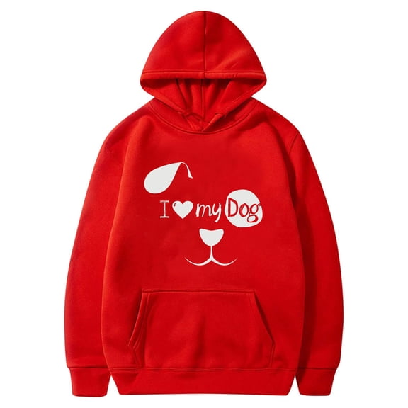 Plcasen Dog Mom Hoodies Women Dogs Paw Graphic Sweatshirts Hooded Pullover Pets Lovers Tops