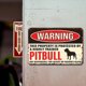 thumbnail image 3 of Placa Metal Vintage Pit Bull Barra Pintura Hierro Rectangular Advertencia 30x20cm, 3 of 9