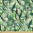 thumbnail image 2 of Ambesonne Abstract Fabric by the Yard Upholstery, Swirly Stripes Surreal Art, 1 Yard, Green Teal Pastel Green, 2 of 5
