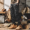 thumbnail image 2 of UVEASISHA Men's Cargo Joggers Relaxed Fit Durable Tactical Work Pants Drawstring Elastic Waist Big and Tall Hiking Pants Multi Pocket Fashion Streetwear Trousers Black 5XL, 2 of 6