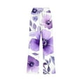 thumbnail image 4 of CZHJS High Waist Comfy Boho Summer Beach Pant Women Floral Printing Capris Hiking Pants for Ladies Pencil Pants Workout Tights Capri Yoga Leggings Compression Pants, 4 of 5