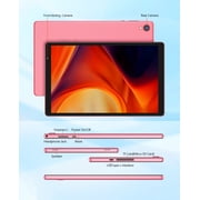Android Tablet, 10 inch Android 14 Tablet, Quad-core CPU, RAM 4GB(2G+2G), ROM 32GB (Up to 1TB), 800x1280 IPS, WiFi 6, 2MP+2MP, 6000mAh, Pink