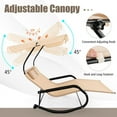 thumbnail image 3 of Barara King Rocking Chairs Outdoor, Outdoor 2 Persons Rocking Chaise Lounge with Canopy and Wheels-Beige, Patio Rocking Chairs, 3 of 7