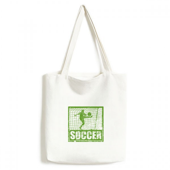 Football Player Scores Goal Football Tote Canvas Bag Shopping Satchel Casual Handbag