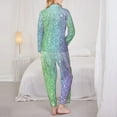 thumbnail image 6 of Wukai Beautiful Glitter Print Women's Pajama Set - Soft Long Sleeve Sleepwear for Comfort and Style-Small, 6 of 9