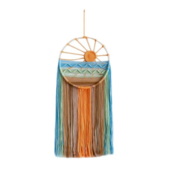 Fzaqwen Wall Hanging Tapestry Boho Macrame Tapestry Craft Rustic Modern with Long Tassel Style B