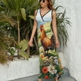 thumbnail image 3 of Rooster Vintage Barn Colorful Flowers Sleeveless Dress Female Clothing Dress Women Summer 2025 Dress, 3 of 7