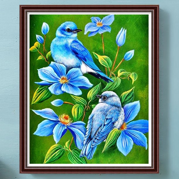 Cuadros Decorativos Kit de pintura por números DIY Bluebird Oil Art Picture Craft decoración de la pared del hogar Wdftyju de costura negro 4 estilos
